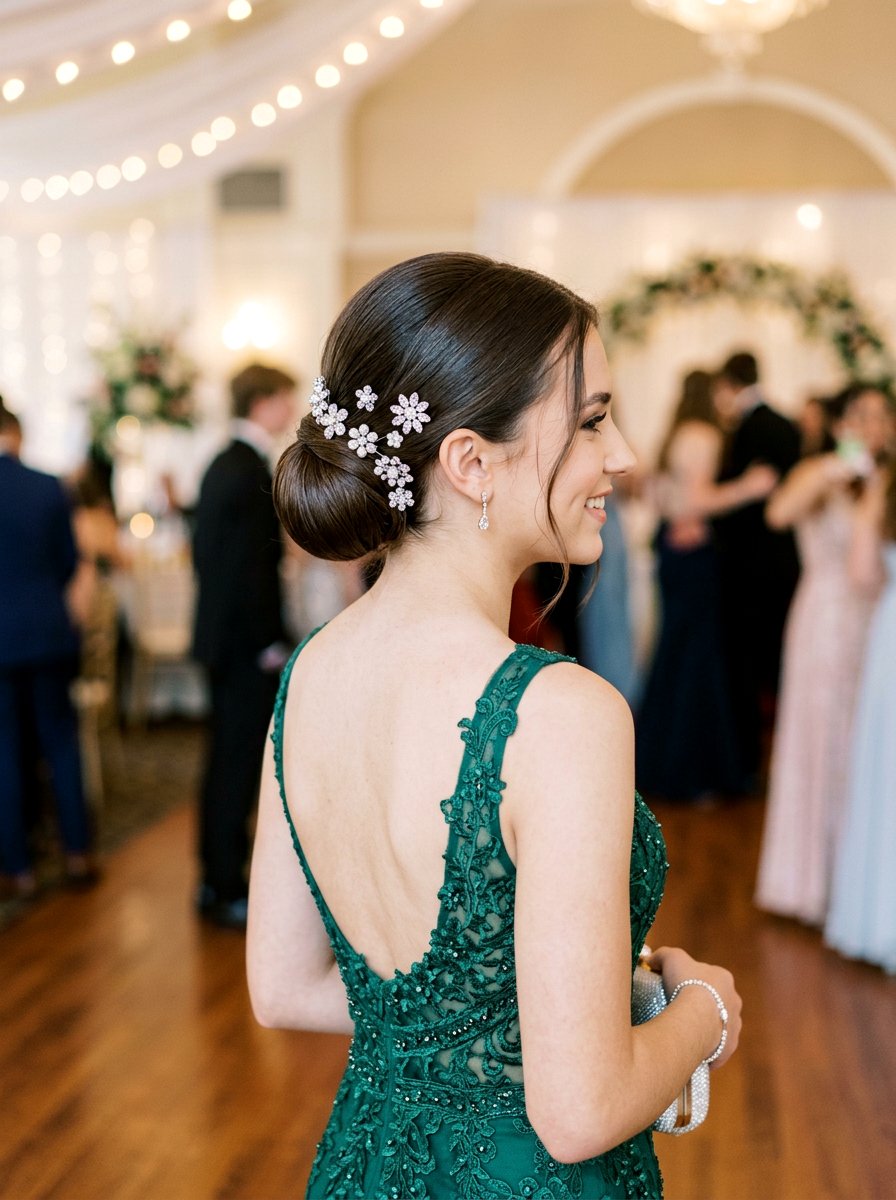 Low Chignon with Accessories - 20 teen girls hairstyle ideas for prom - 20 teen girls hairstyle ideas for prom