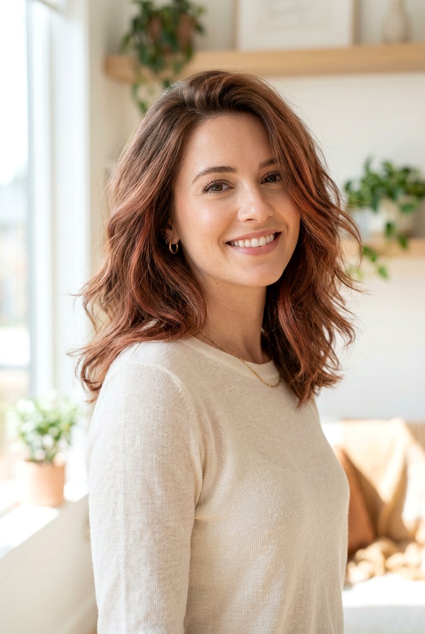 Low Contrast Red Balayage On Fine Hair - 20 subtle red balayage - 20 subtle red balayage