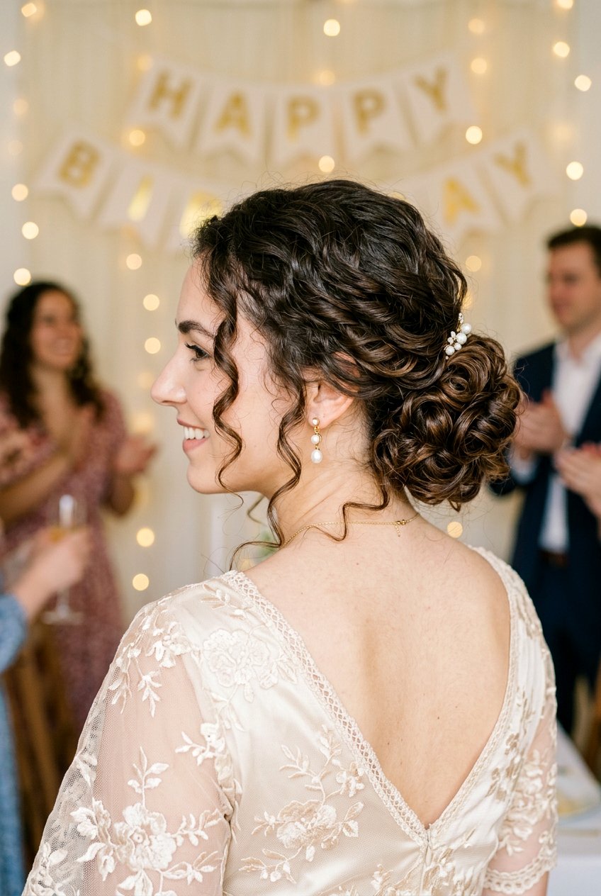 Low Curly Bun For Birthdays - 20 birthday hairstyle for little girls with curls - 20 birthday hairstyle for little girls with curls