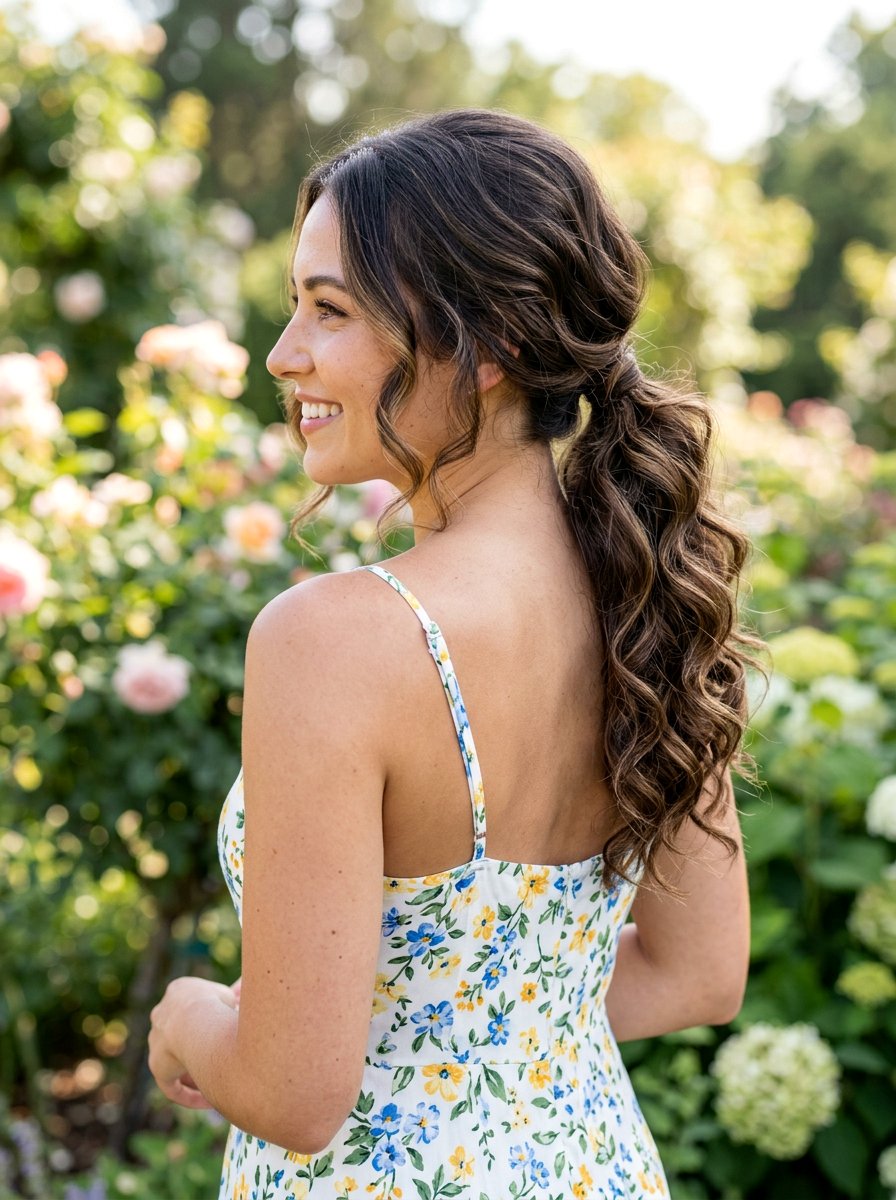 Low Curly Ponytail - 20 western ponytail with curls - 20 western ponytail with curls