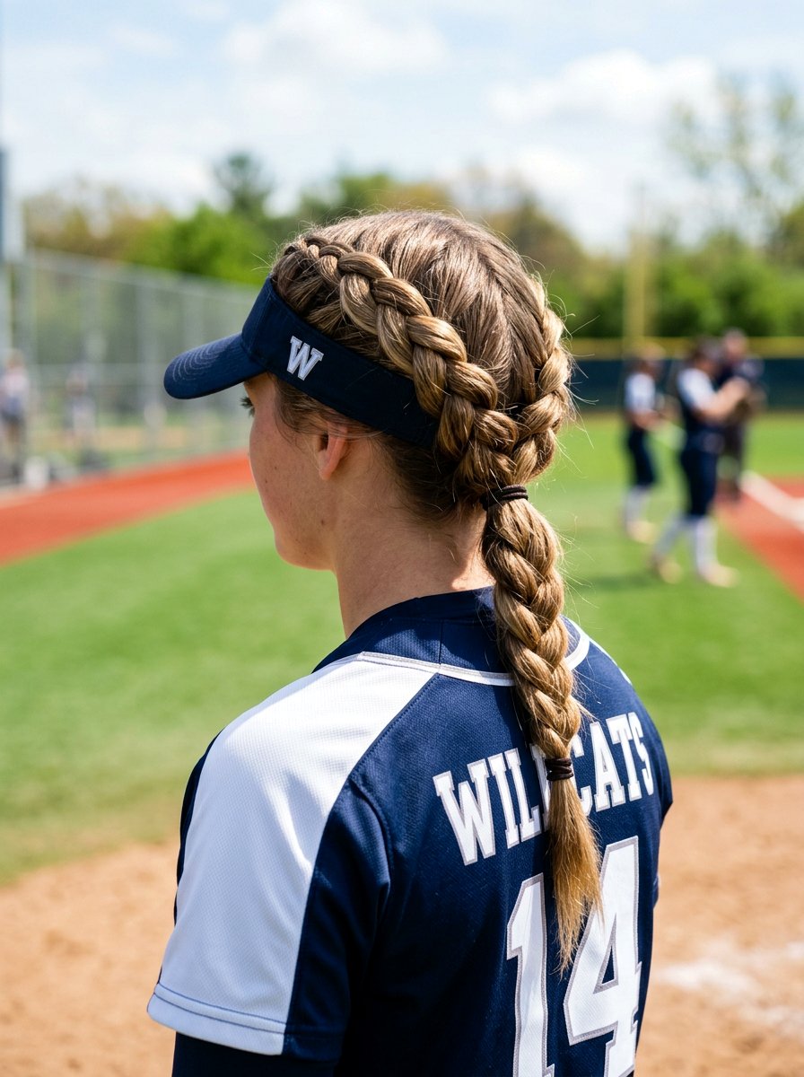 Low Dutch Braid For Softball - 20 softball hairstyle with low braid - 20 softball hairstyle with low braid