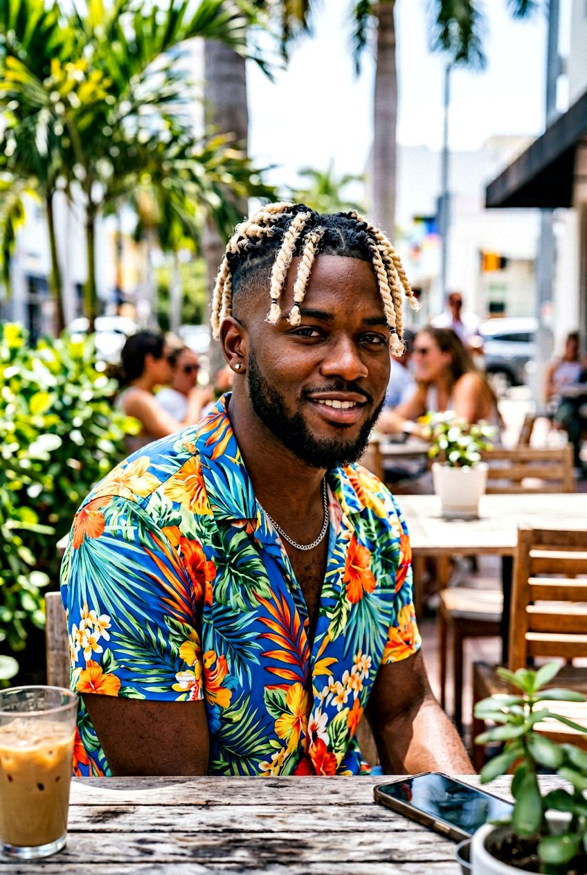 Low Fade Bleached Twists - 20 low fade with twists men - 20 low fade with twists men