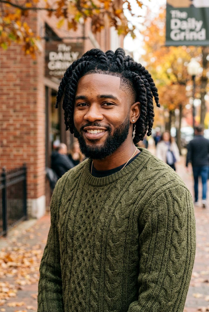 Low Fade Chunky Twists - 20 low fade with twists men - 20 low fade with twists men