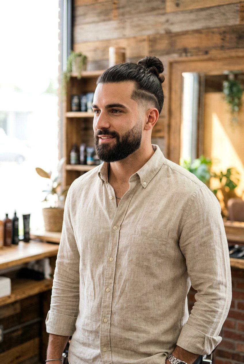 Low Fade Man Bun - 20 man bun with fade haircut - 20 man bun with fade haircut