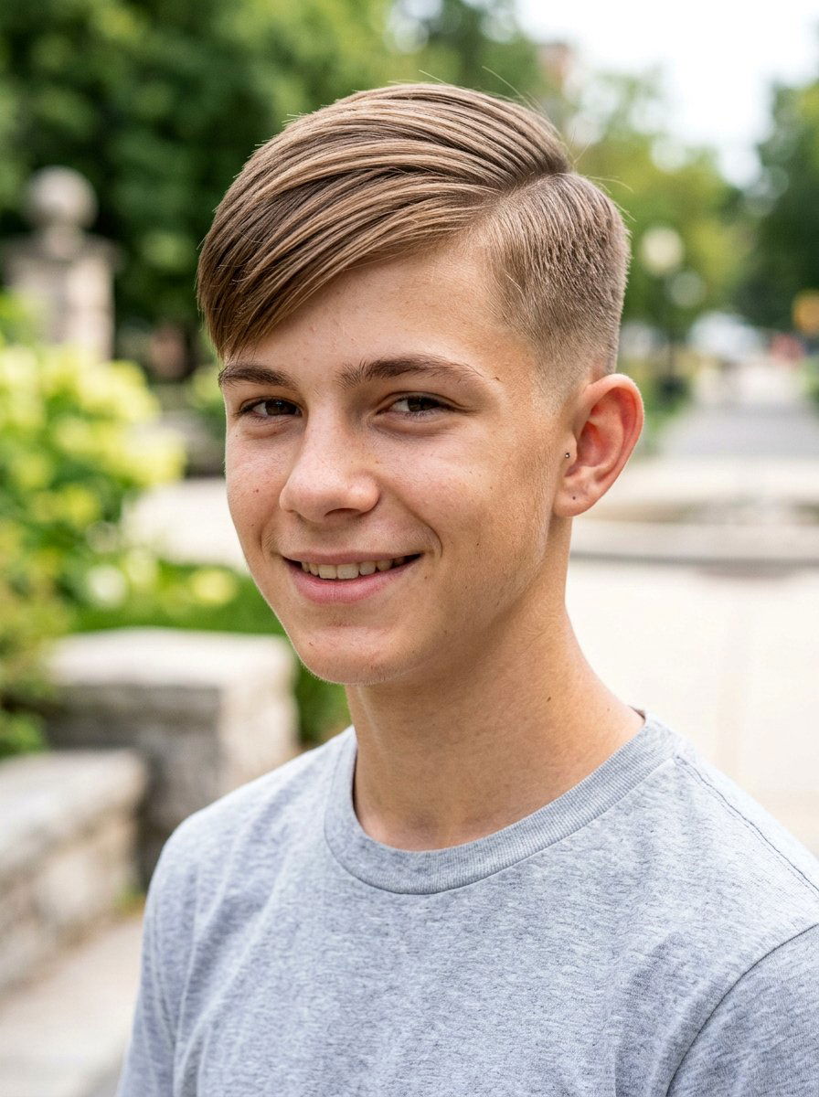 Low Fade Side Swept - 20 school haircut for teenage boys with fade - 20 school haircut for teenage boys with fade