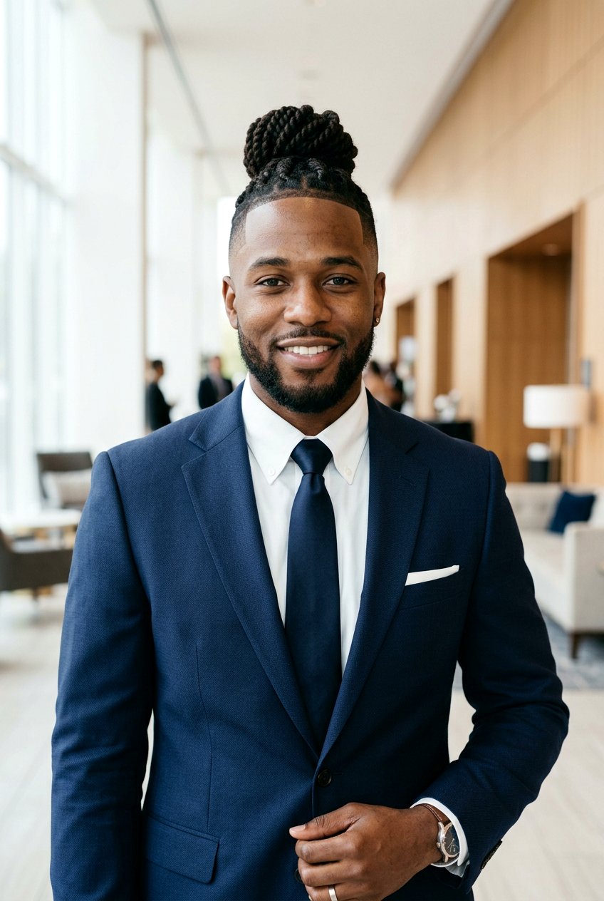 Low Fade With Twisted Bun - 20 low fade with twists men - 20 low fade with twists men