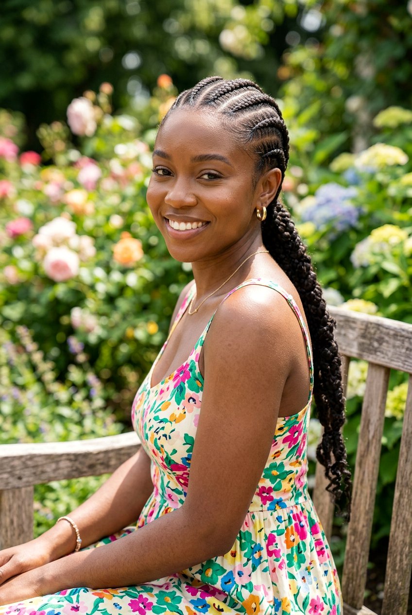 Low Feed In Braided Ponytail - 20 braided ponytail for black women - 20 braided ponytail for black women