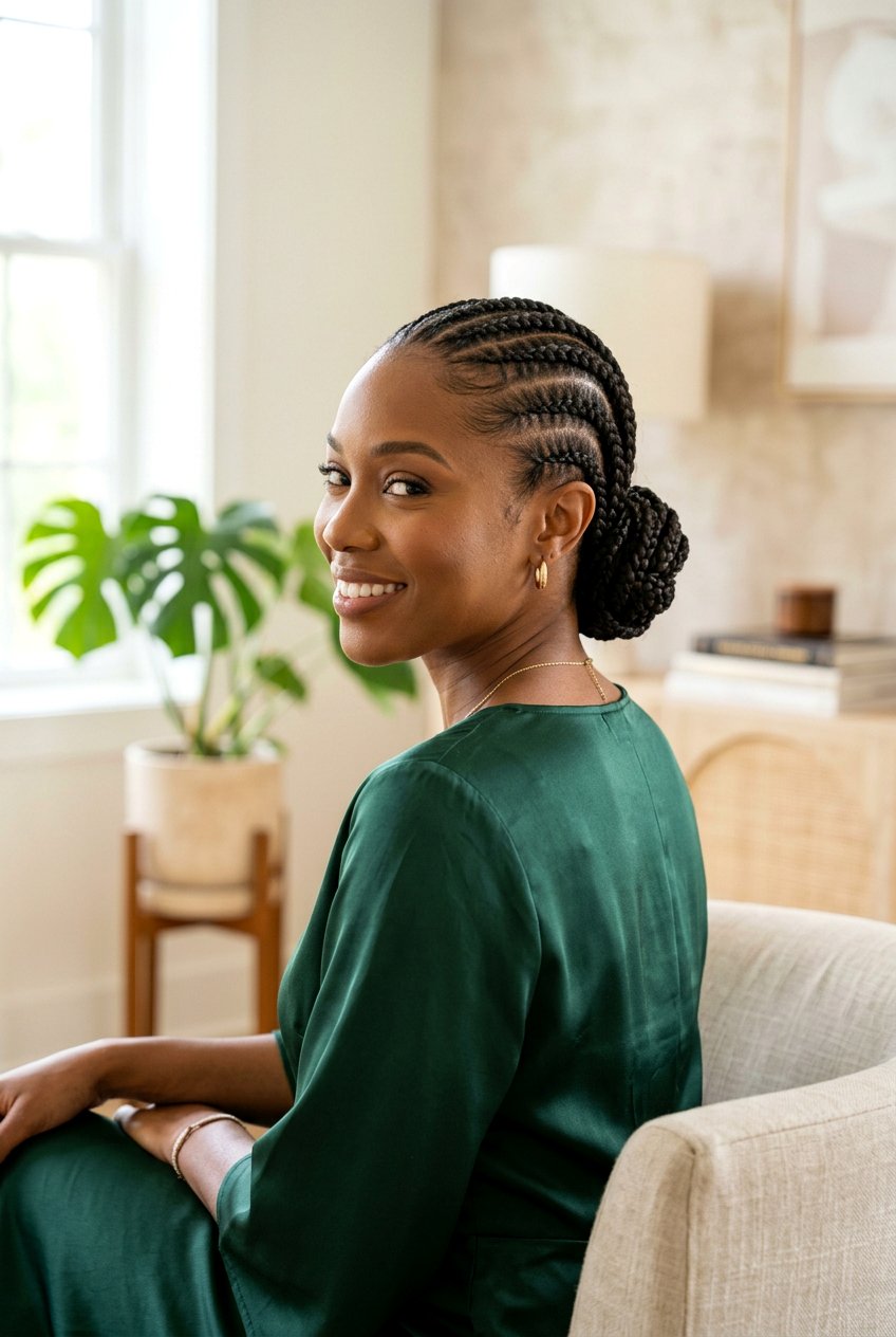 Low Feed In Braids Bun - 20 feed in braids bun hairstyle - 20 feed in braids bun hairstyle