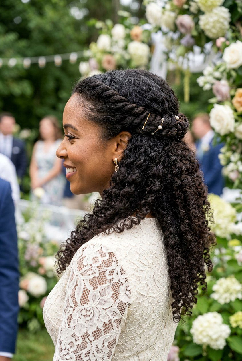 Low Flat Twist Bun at the Nape - 20 flat twist updo for wedding guest - 20 flat twist updo for wedding guest