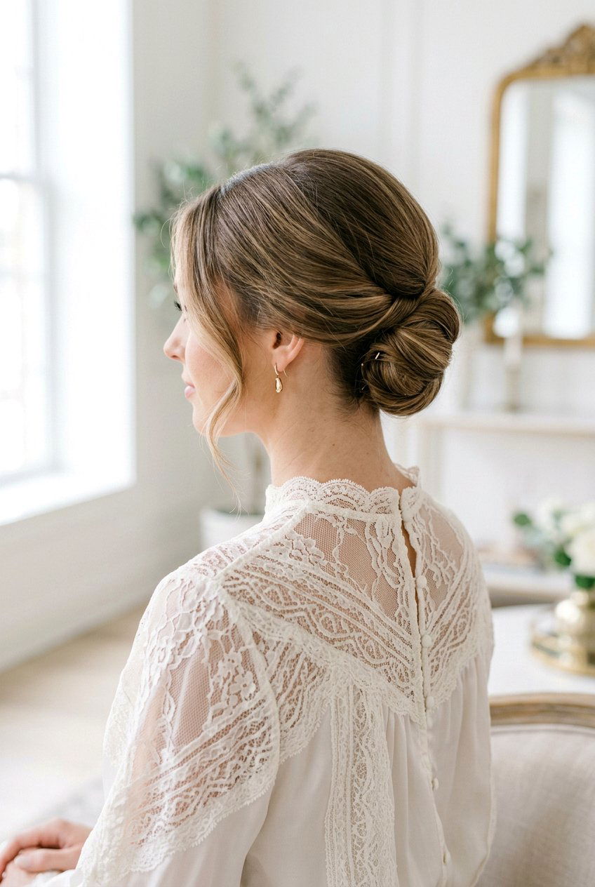 Low French Roll Updo - 20 elegant french roll hairstyle - 20 elegant french roll hairstyle