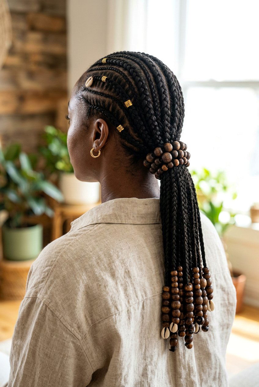 Low Fulani Braids Ponytail With Beads - 20 fulani braids ponytail with beads - 20 fulani braids ponytail with beads