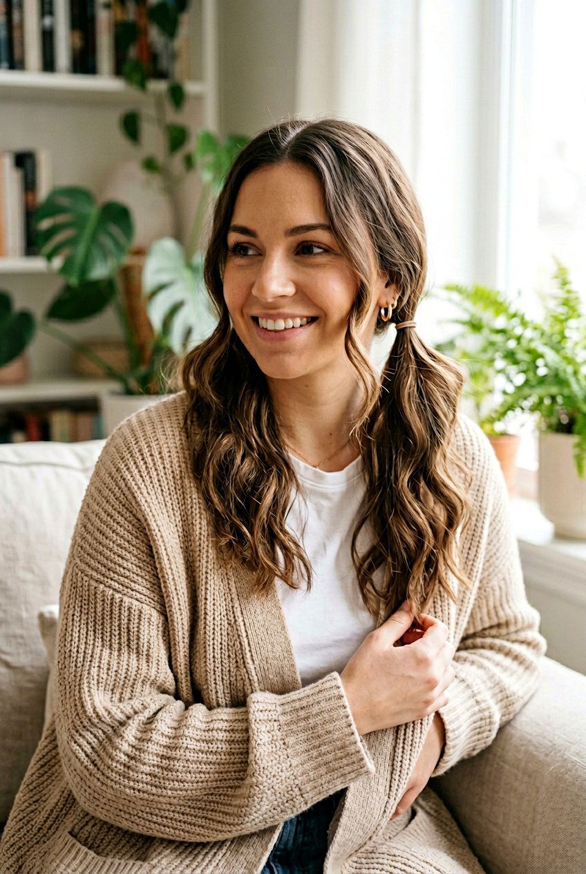 Low Half Up Pigtails - 20 half up pigtail hairstyles - 20 half up pigtail hairstyles