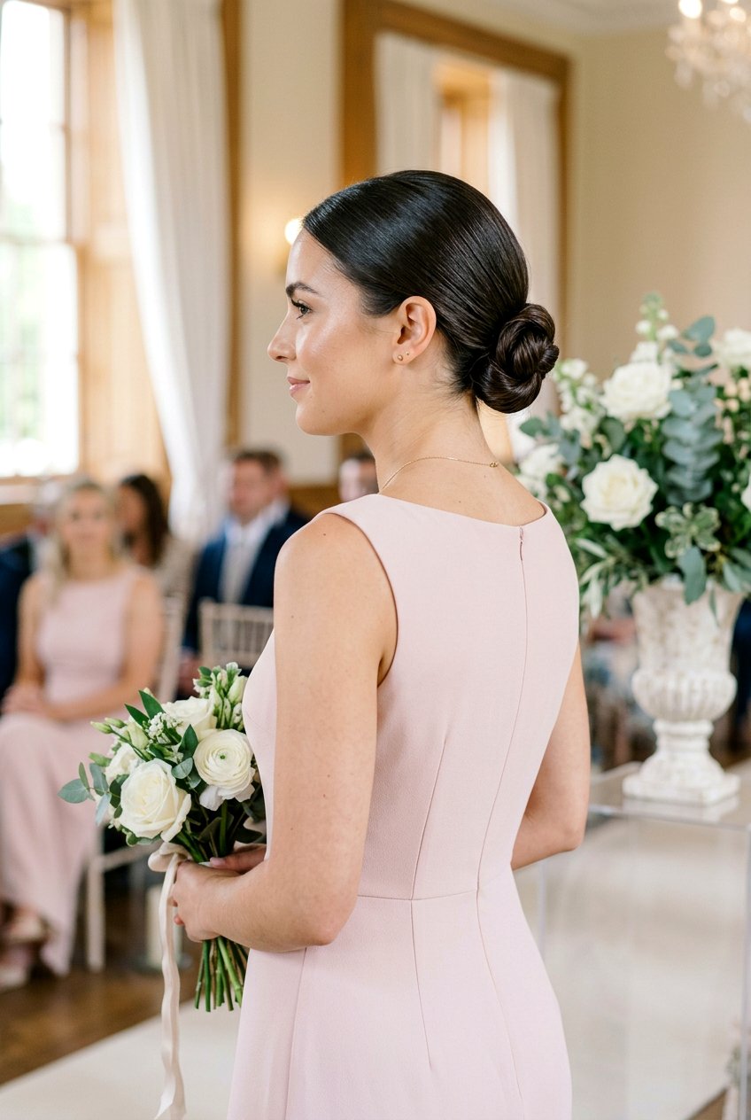 Low Knot Bun Bridesmaid Hair - 20 bridesmaid low bun hairstyle - 20 bridesmaid low bun hairstyle