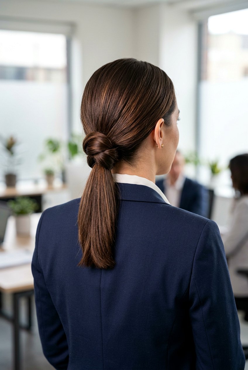Low Knot Ponytail For Work - 20 mom easy work ponytail hairstyle - 20 mom easy work ponytail hairstyle