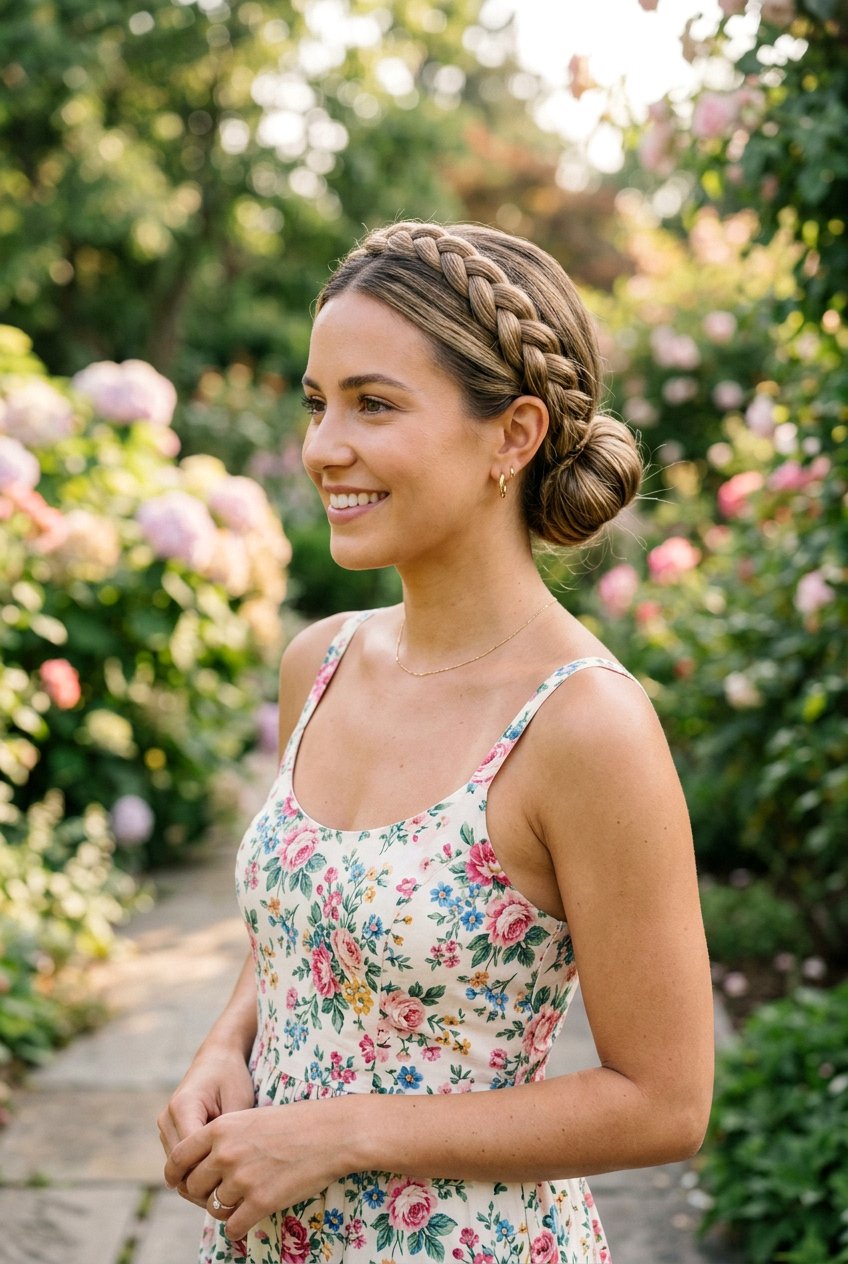 Low Knot With Braided Headband - 20 headband bun hairstyle - 20 headband bun hairstyle