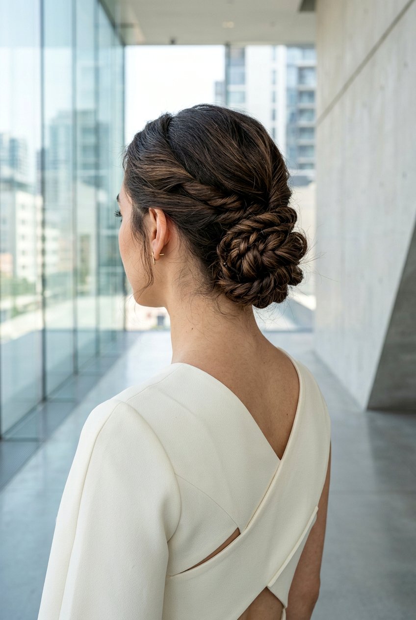 Low Knotted Rope Chignon - 20 elegant low chignon for wedding guest - 20 elegant low chignon for wedding guest