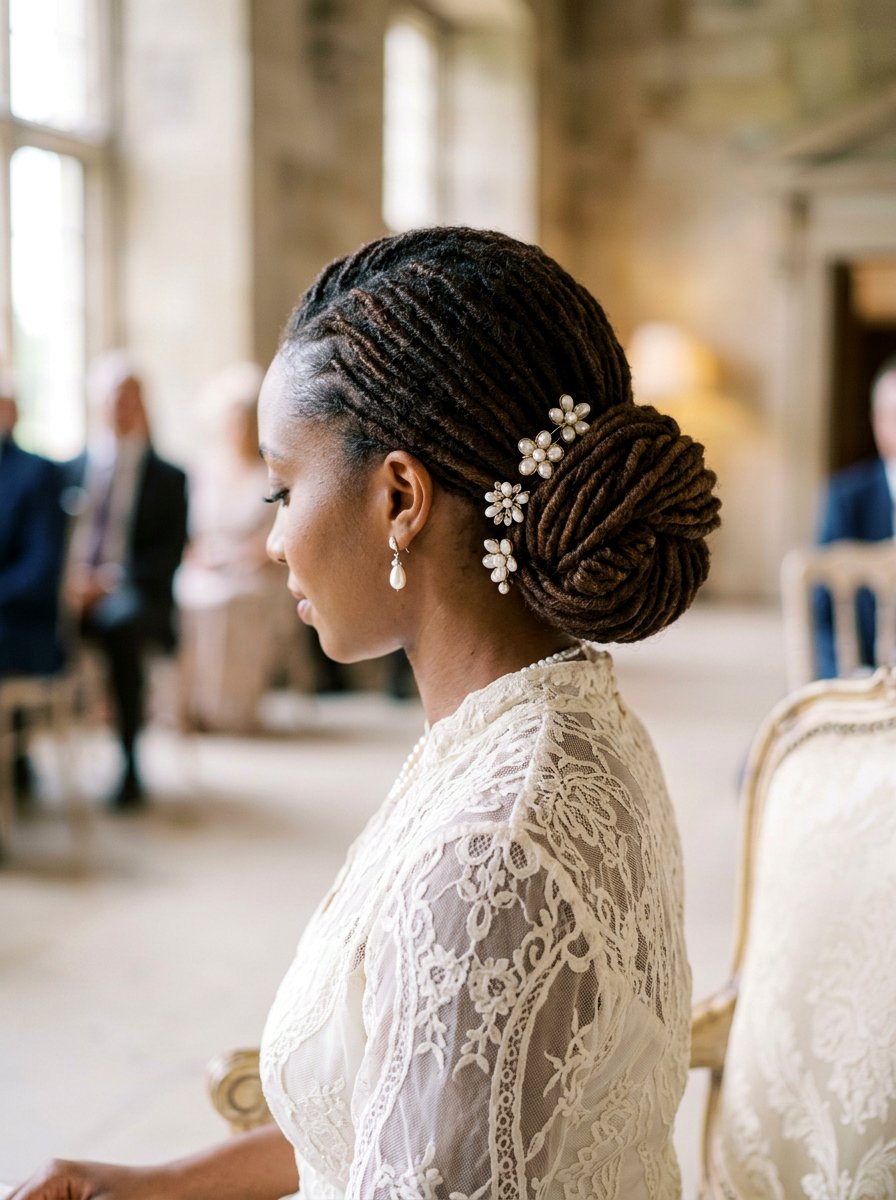 Low Loc Chignon - 20 prom loc styles for women - 20 prom loc styles for women