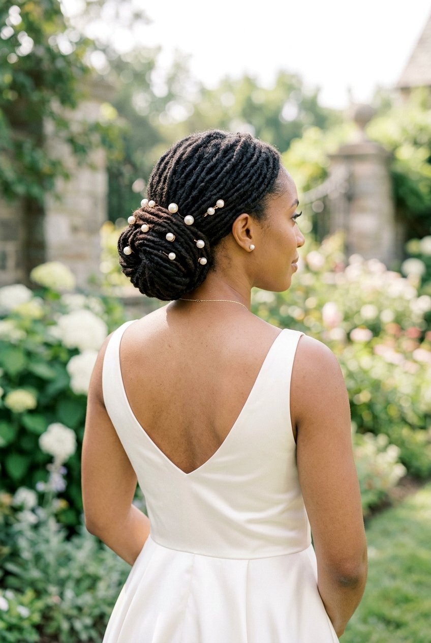 Low Loc Chignon - 20 bridal loc updo styles - 20 bridal loc updo styles