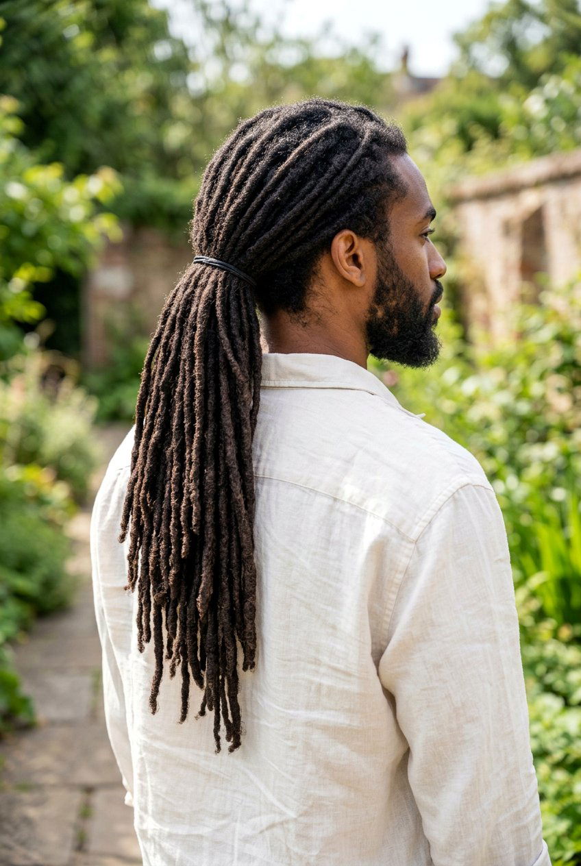 Low Loc Ponytail - 20 loc ponytail for black men - 20 loc ponytail for black men