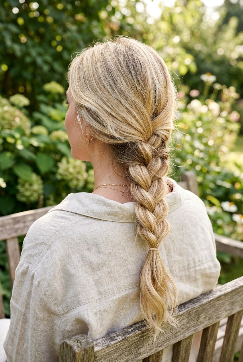 Low Loose Braid - 20 road trip hairstyle for long layers - 20 road trip hairstyle for long layers
