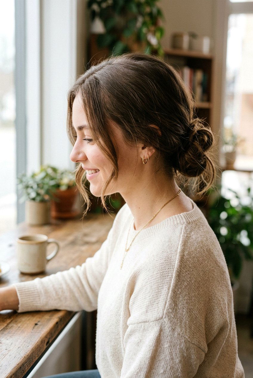 Low Loose Bun With Middle Part - 20 clean girl bun with middle part - 20 clean girl bun with middle part