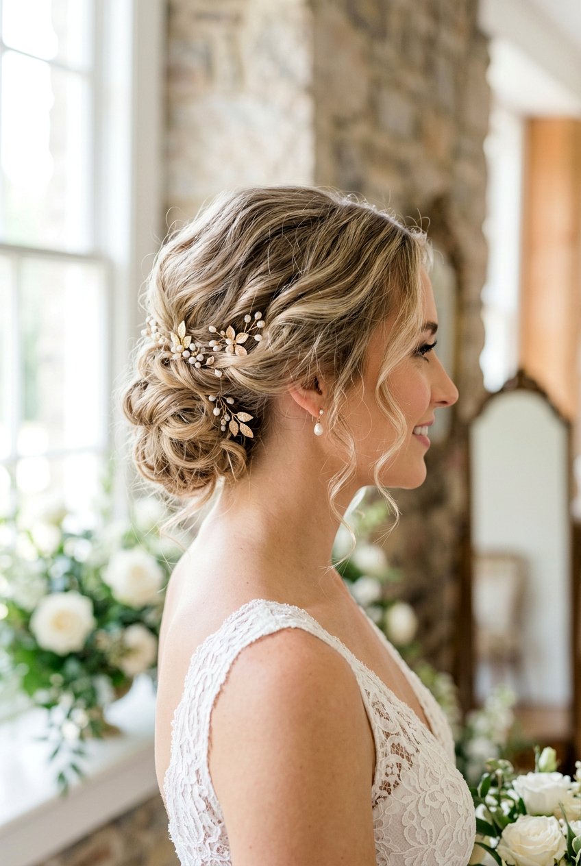 Low Loose Chignon Bridal Updo - 20 romantic bridal updo - 20 romantic bridal updo