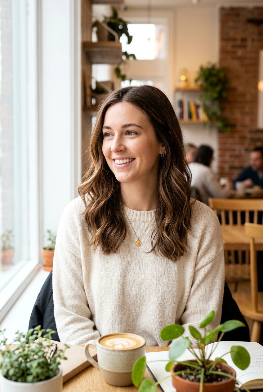 Low Maintenance Brunette Babylights - 20 soft babylights on brunette hair - 20 soft babylights on brunette hair