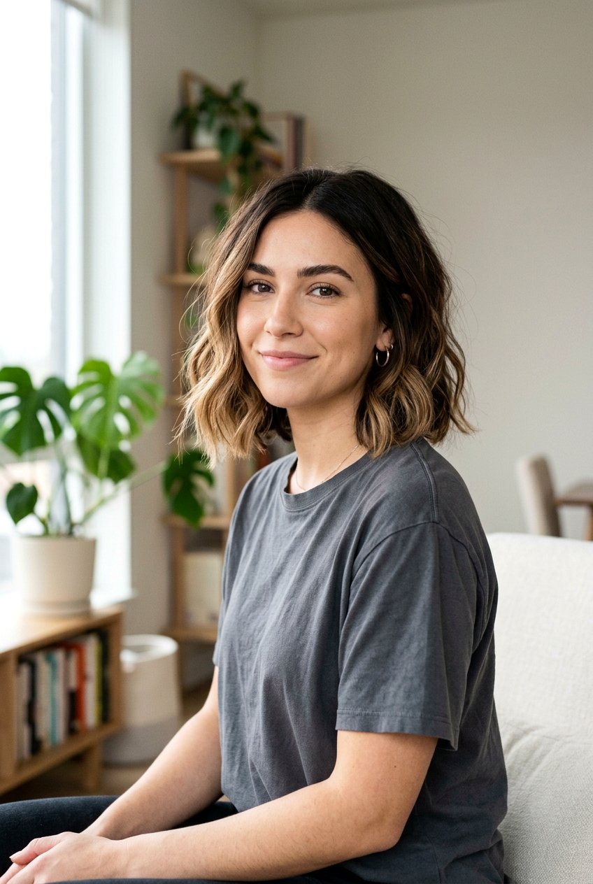 Low Maintenance Brunette Balayage Bob - 20 brunette balayage for bob haircut - 20 brunette balayage for bob haircut