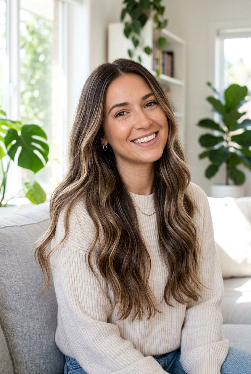 Low Maintenance Brunette Hair With Beige Highlights - 20 brunette hair with soft beige highlights - 20 brunette hair with soft beige highlights