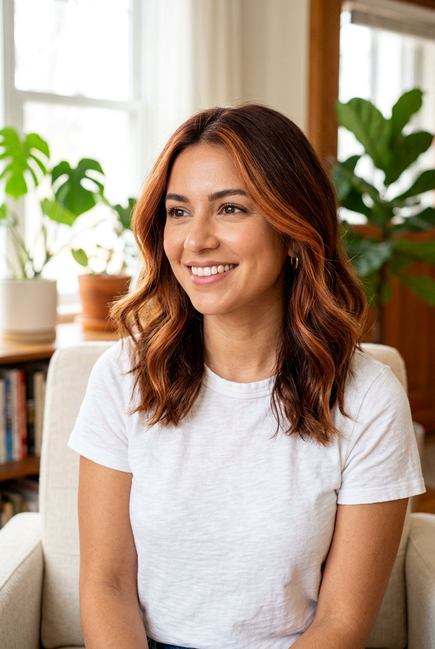 20 Face Framing Copper Highlights for a Gorgeous Warm Glow