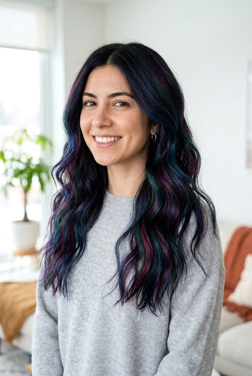 Low Maintenance Galaxy Balayage On Dark Hair - 20 galaxy balayage on dark hair - 20 galaxy balayage on dark hair