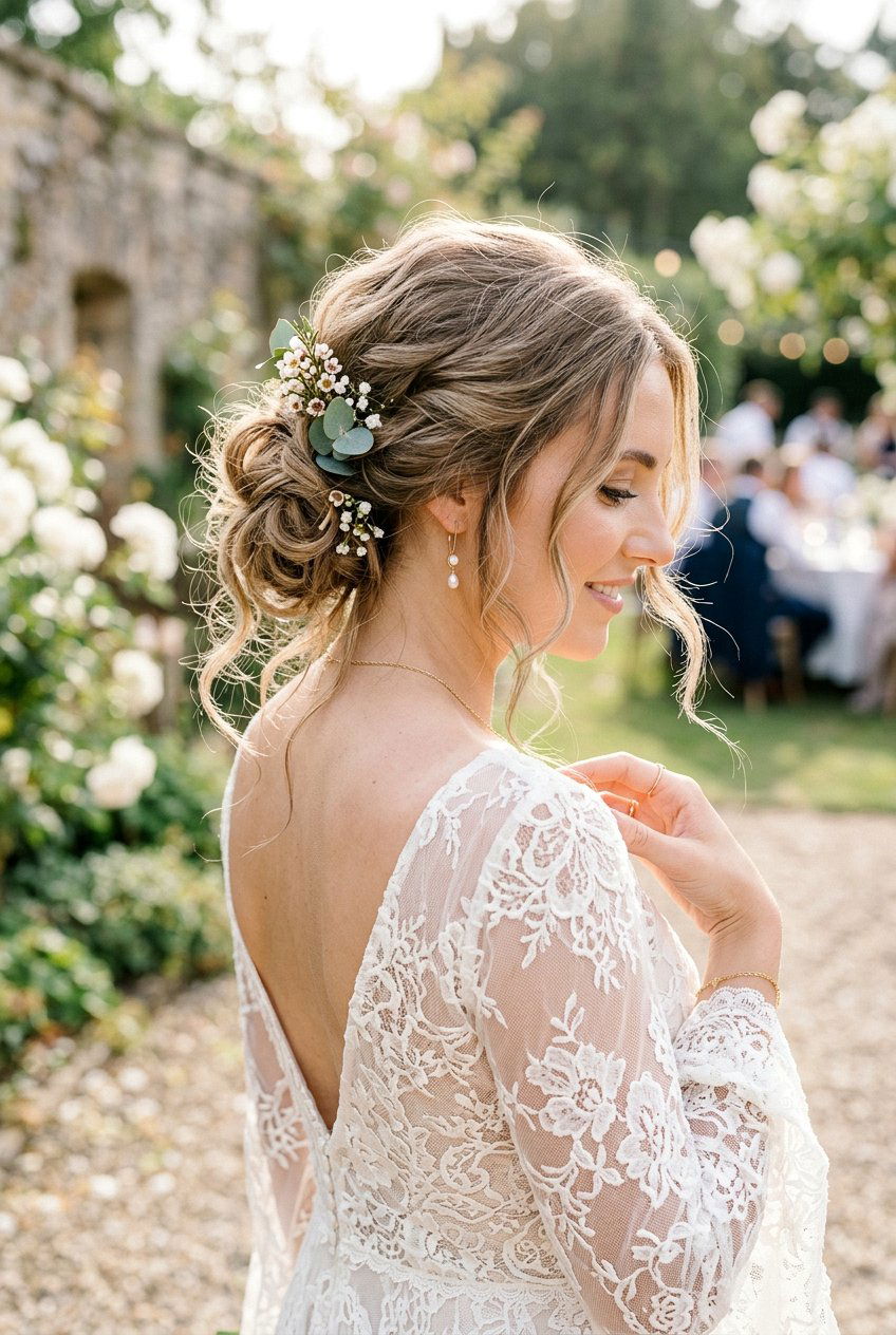 Low Messy Bridal Chignon - 20 modern bridal chignon - 20 modern bridal chignon