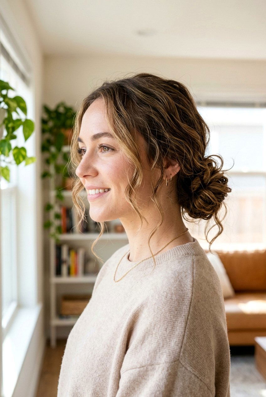 Low Messy Bun - 20 five minute hairstyles - 20 five minute hairstyles