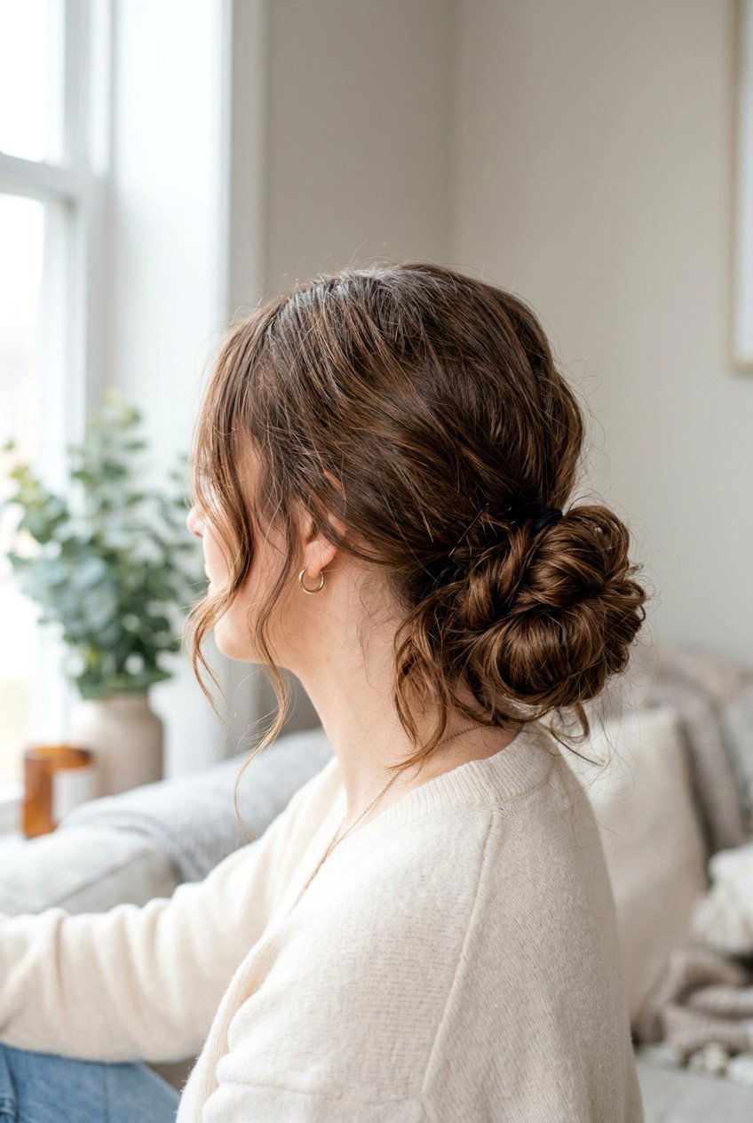 Low Messy Bun - 20 messy bun hairstyles - 20 messy bun hairstyles