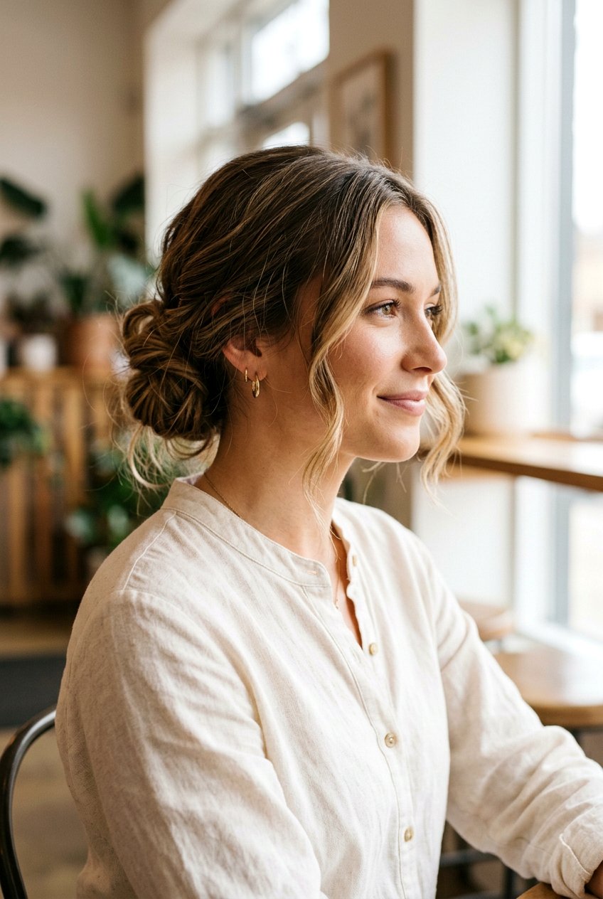 Low Messy Bun - 20 best beach hairstyle ideas - 20 best beach hairstyle ideas