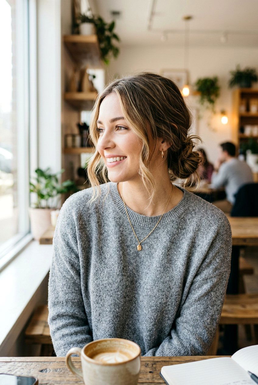 Low Messy Bun For Brunch - 20 brunch hairstyles for women - 20 brunch hairstyles for women