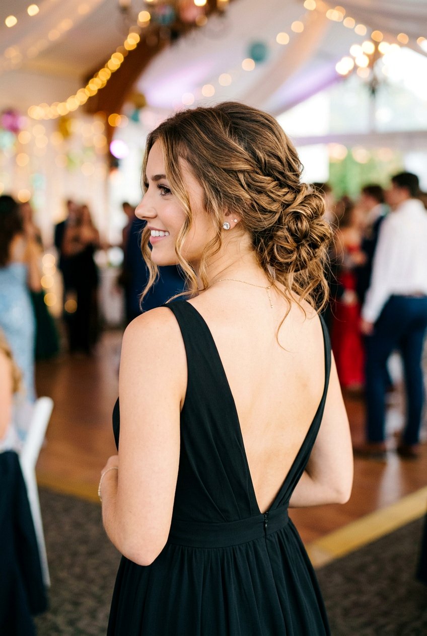 Low Messy Bun Homecoming - 20 homecoming hairstyle for teenage girls - 20 homecoming hairstyle for teenage girls