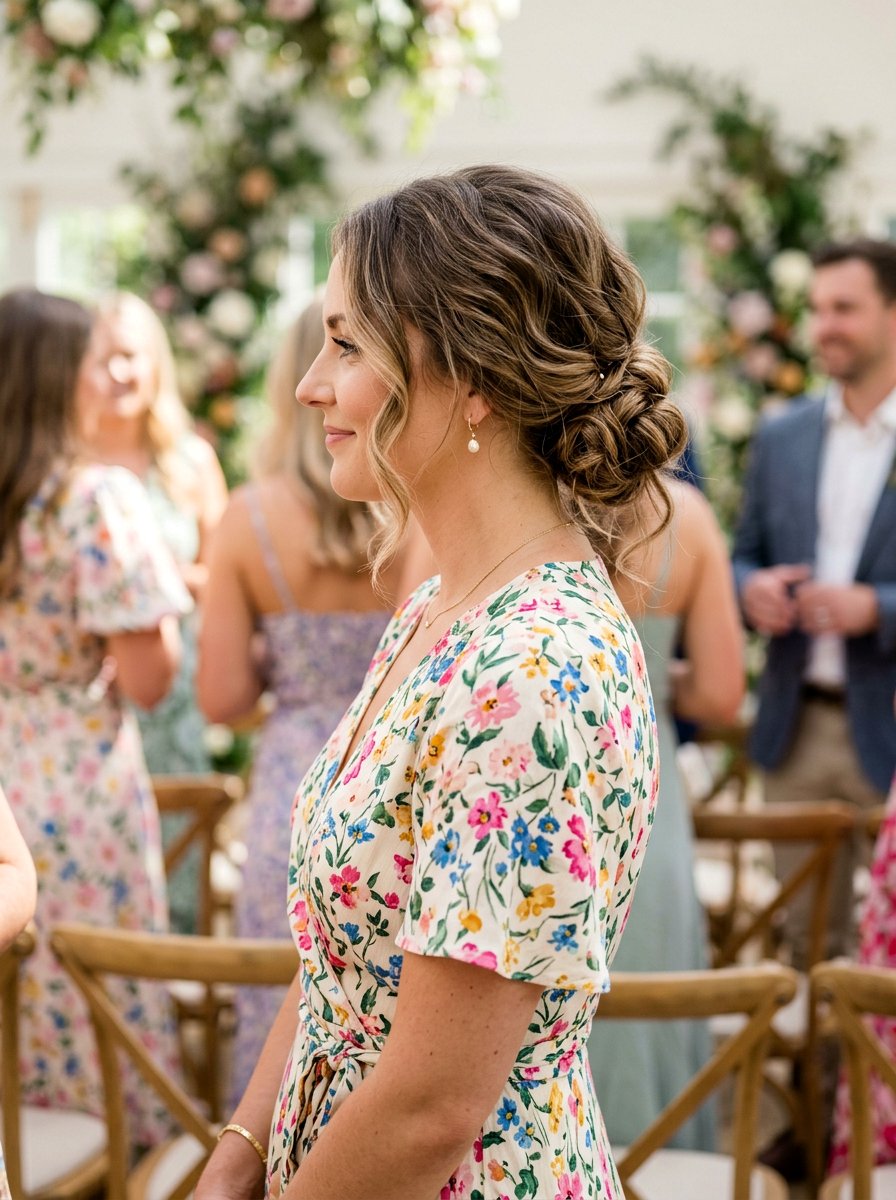 Low Messy Bun Wedding Guest Hair - 20 simple wedding guest bun for medium hair - 20 simple wedding guest bun for medium hair