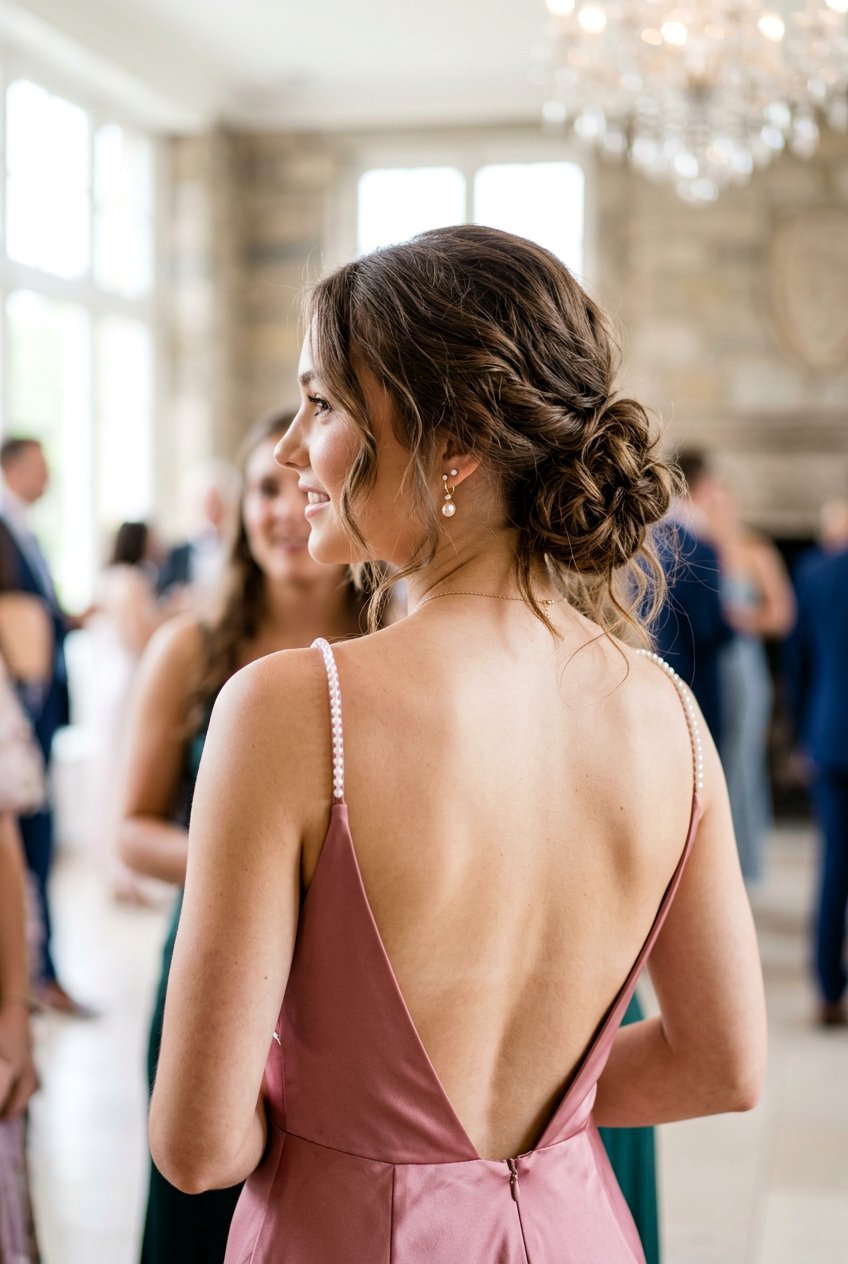 Low Messy Bun for Prom - 20 prom bun hairstyles - 20 prom bun hairstyles