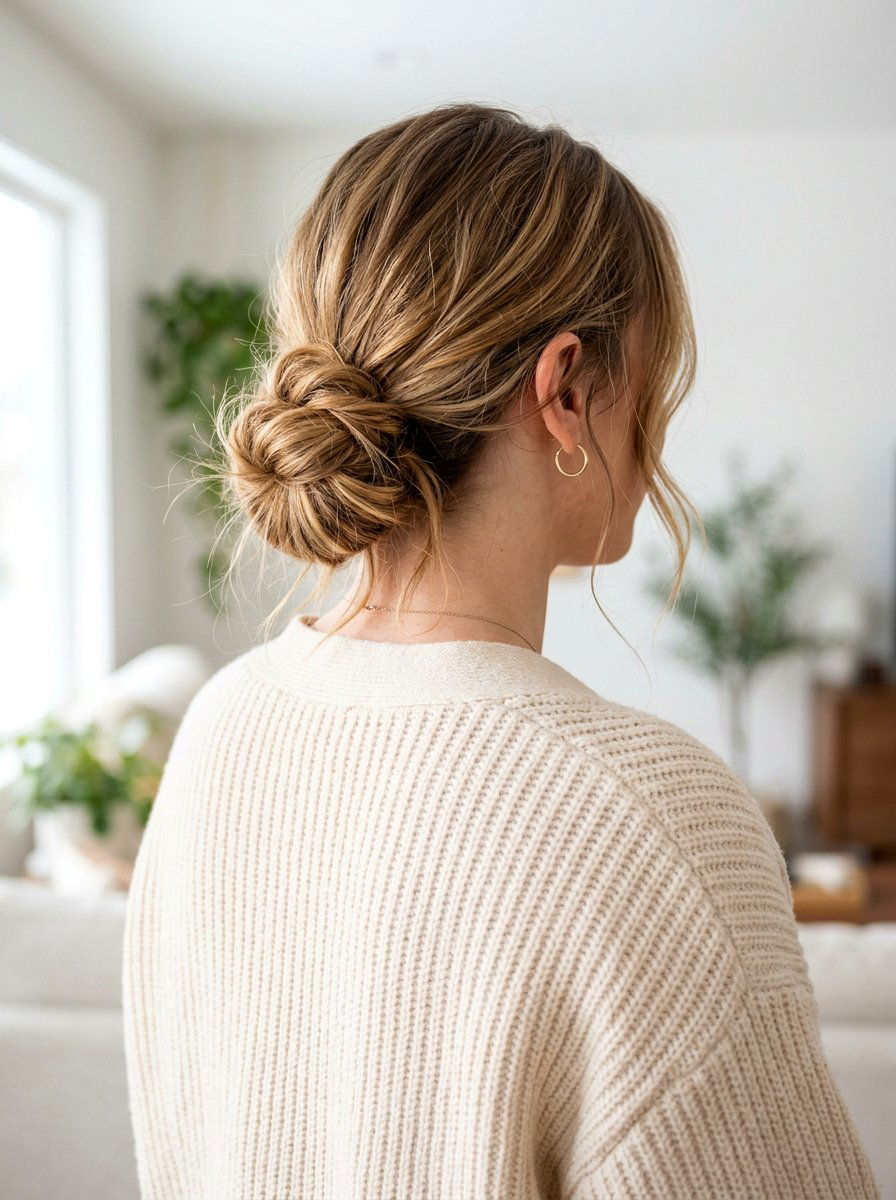 Low Messy Chignon - 20 quick hairstyle for college classes - 20 quick hairstyle for college classes