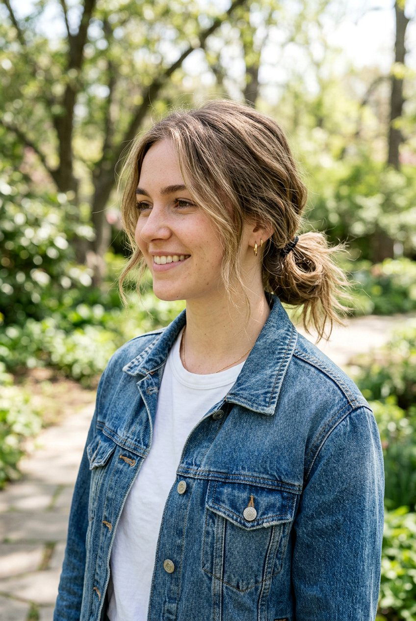 Low Messy Ponytail - 20 hairstyle for postpartum baby hairs - 20 hairstyle for postpartum baby hairs