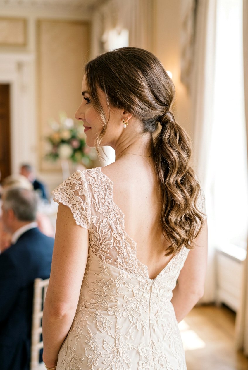 Low Nape Ponytail With Soft Waves - 20 cocktail ponytail with soft waves - 20 cocktail ponytail with soft waves