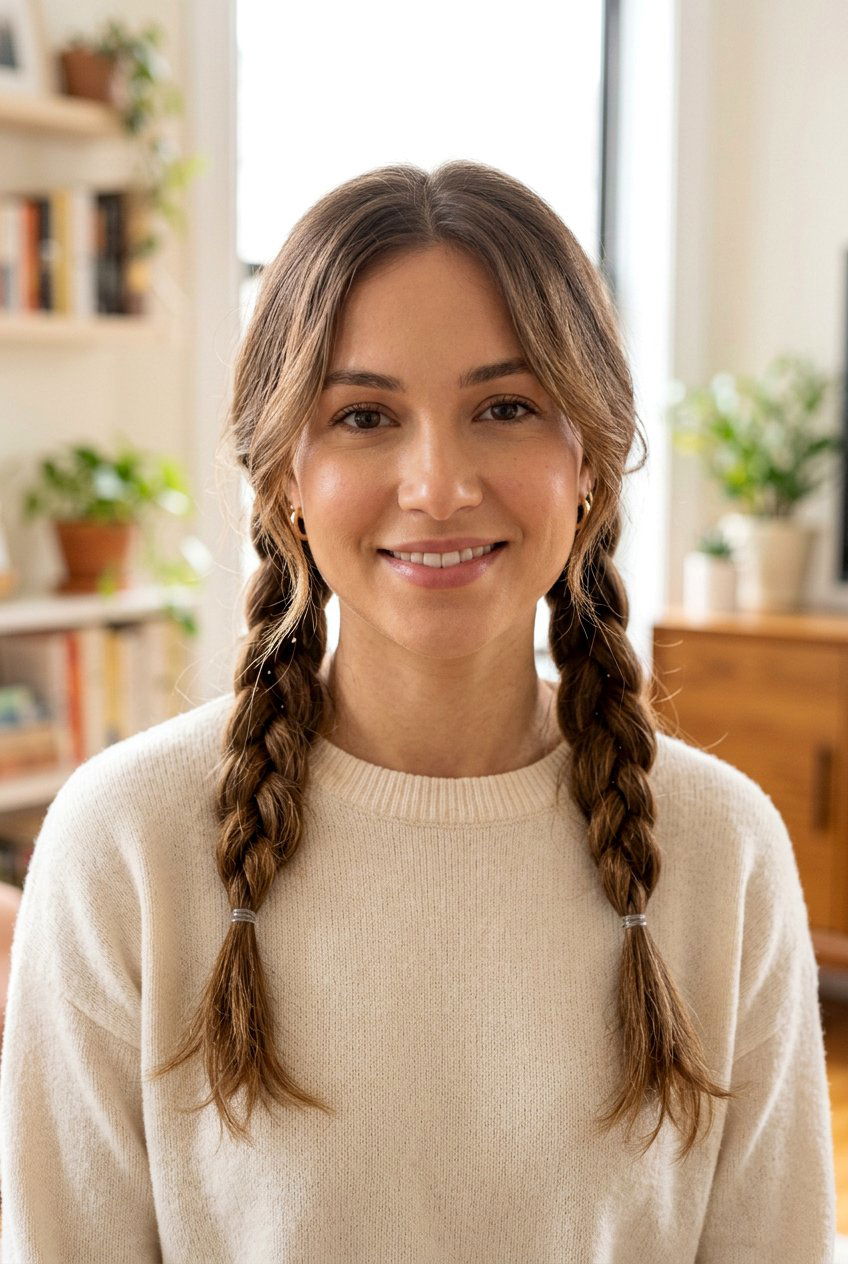Low Pigtail Braids - 20 school hairstyle for shoulder length fine hair - 20 school hairstyle for shoulder length fine hair