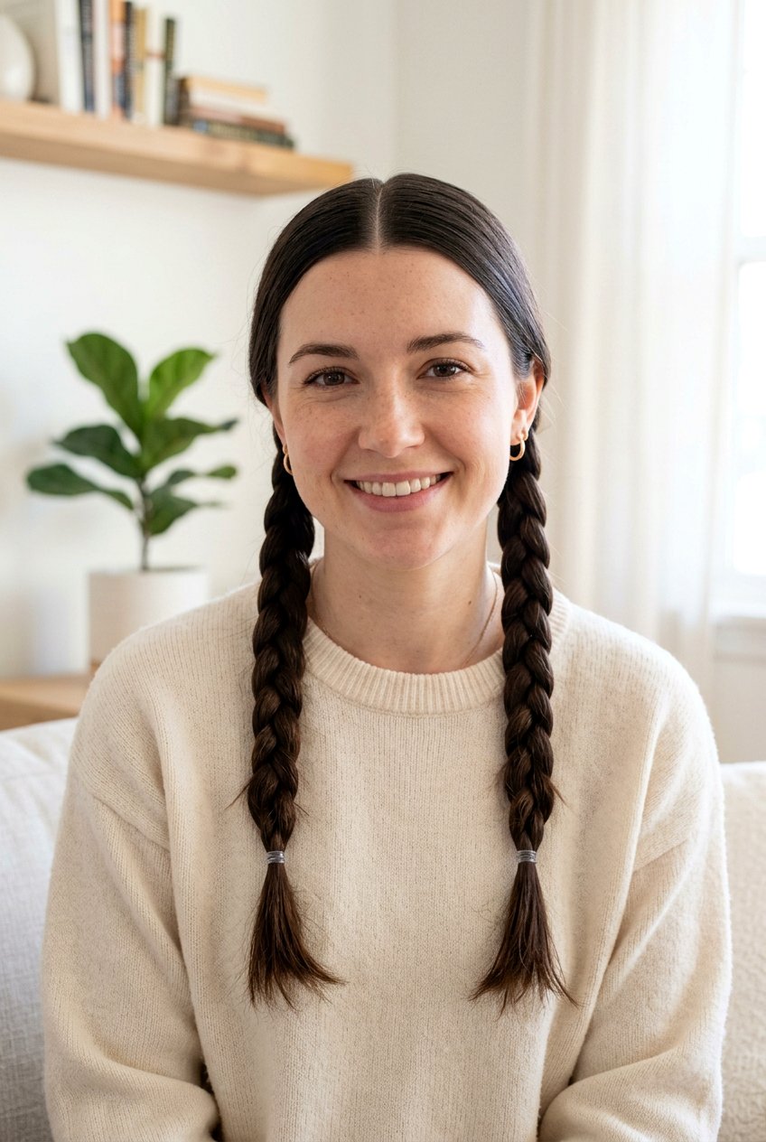 Low Pigtail Braids - 20 easy hairstyles for school - 20 easy hairstyles for school