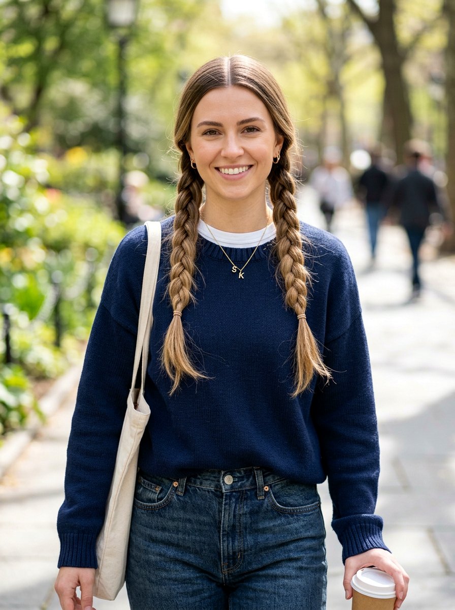 Low Pigtail Braids For Long Layers - 20 quick hairstyle for long straight layers - 20 quick hairstyle for long straight layers