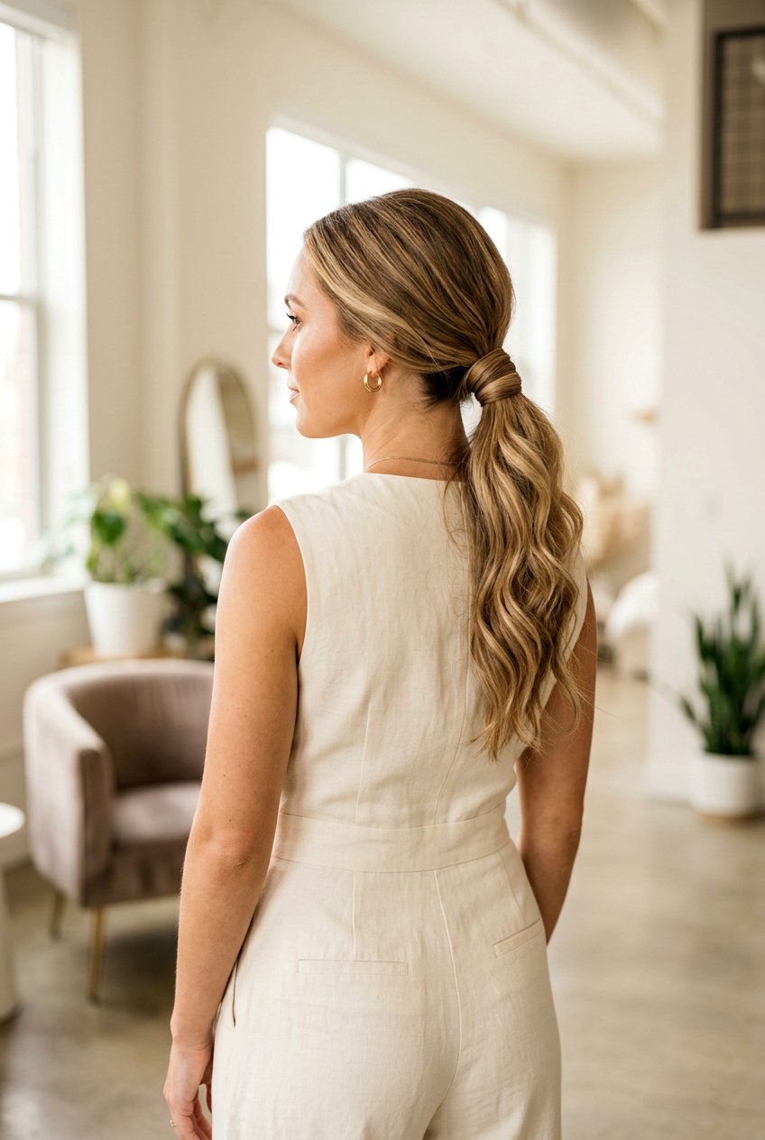 Low Ponytail - 20 mother of the bride long hairstyles - 20 mother of the bride long hairstyles