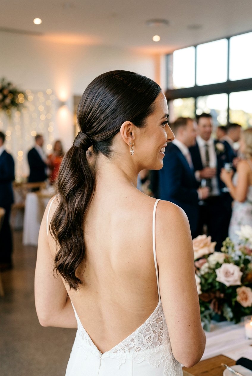 Low Ponytail Bridal Reception Hair - 20 reception hairstyles for bride - 20 reception hairstyles for bride