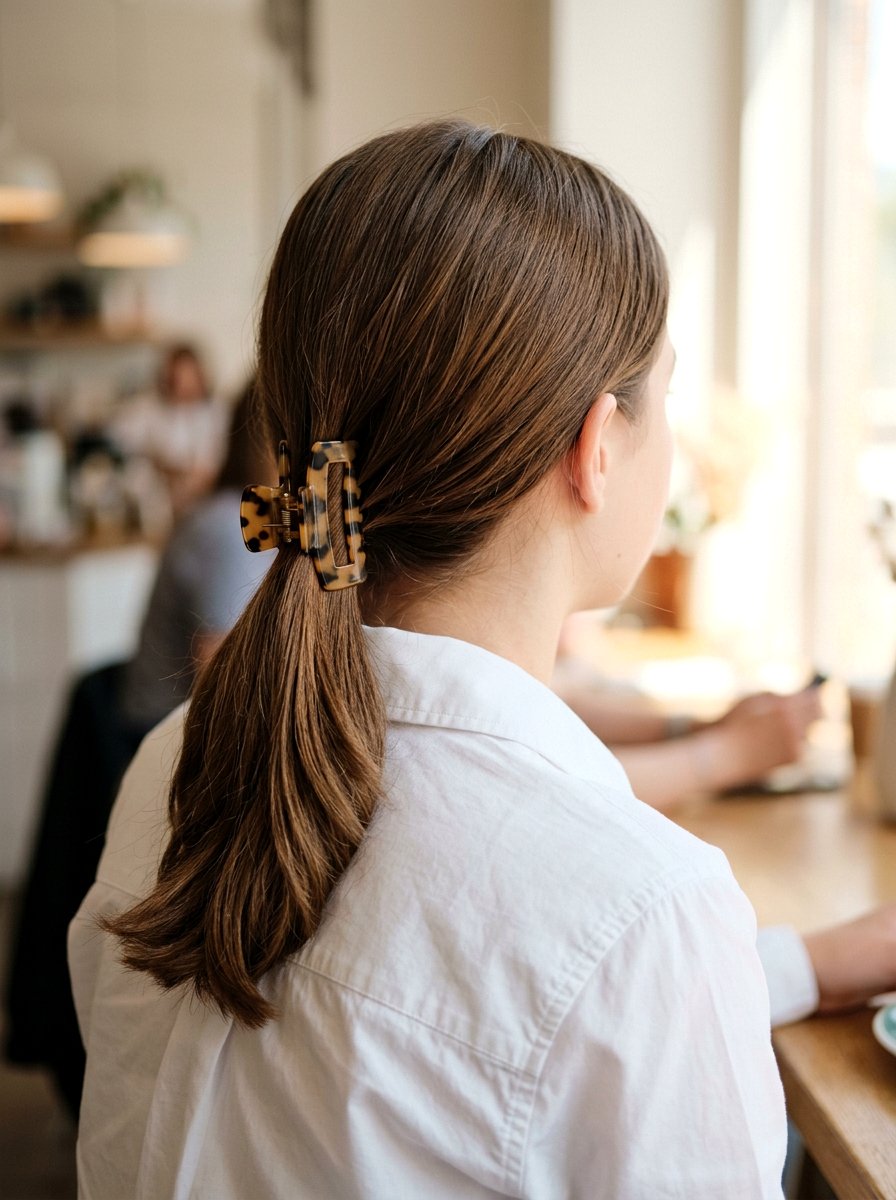 Low Ponytail Claw Clip - 20 teen girls school hairstyle with claw clip - 20 teen girls school hairstyle with claw clip