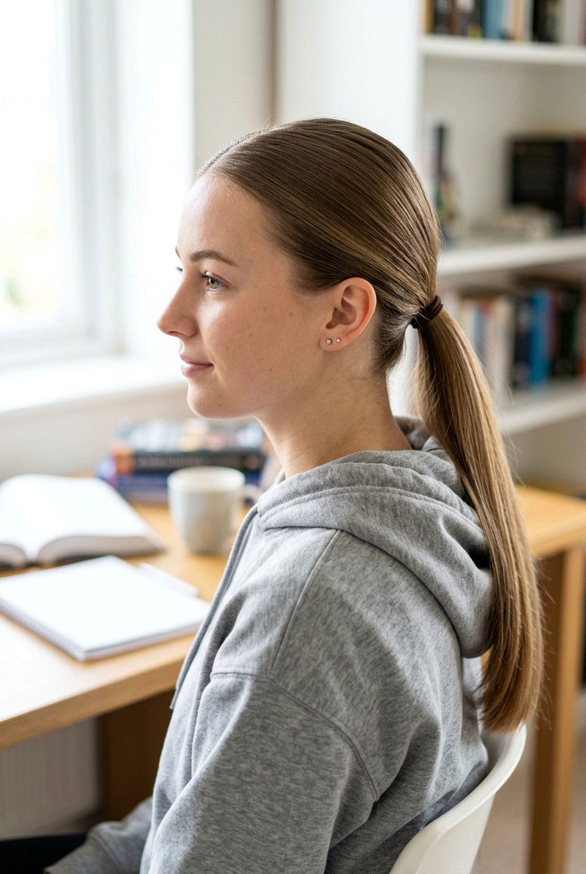 Low Ponytail Exam Hairstyle - 20 exam day hairstyles - 20 exam day hairstyles