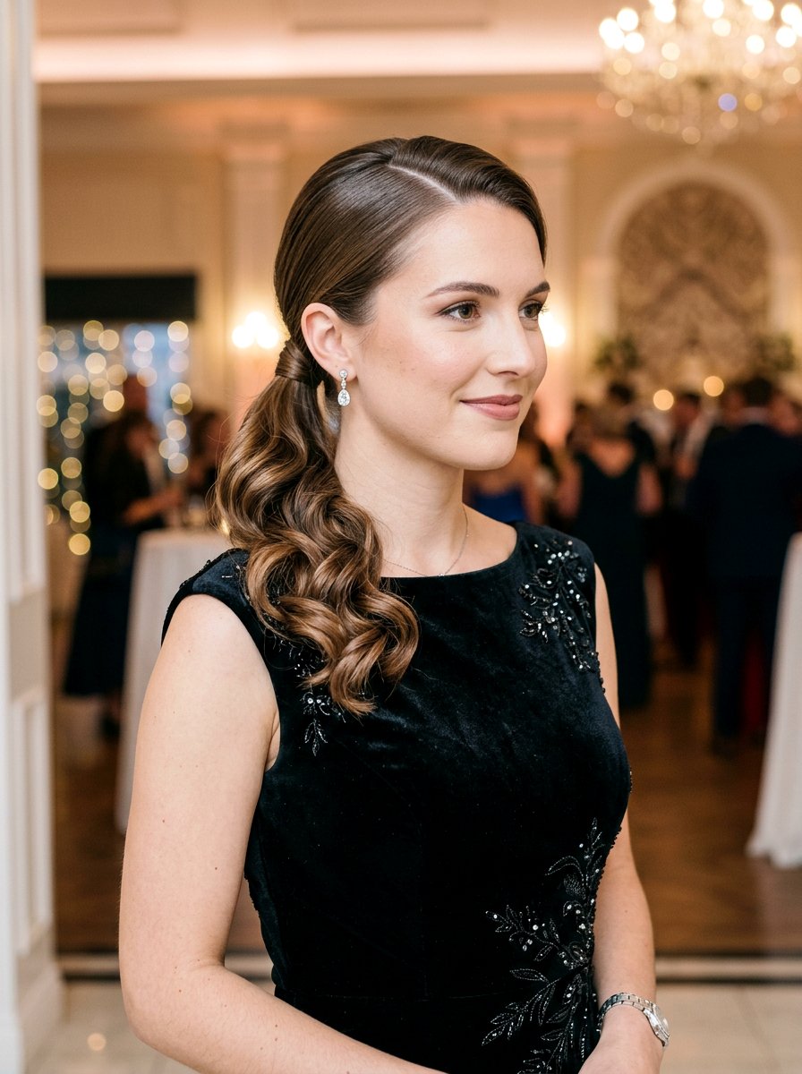 Low Ponytail Medium Hair - 20 school dance hairstyles for medium hair - 20 school dance hairstyles for medium hair